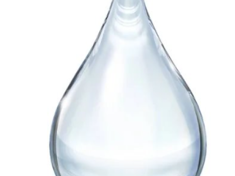 Illustration d’une goutte d’eau transparente sur fond blanc
