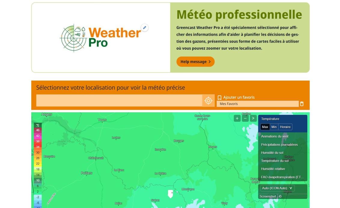 météo professionnelle capture d'écran