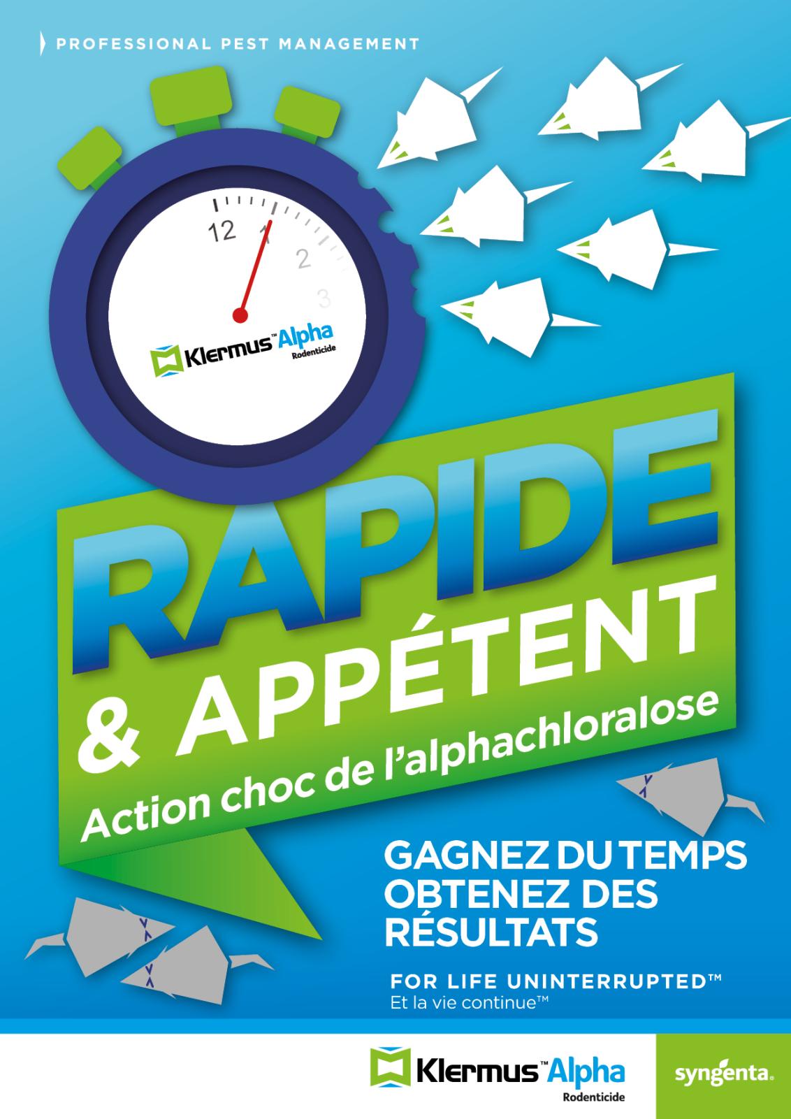 Klermus Alpha, rapide & appétent, action choc de l'alphachloralose