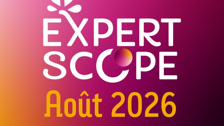 Graphique dégradé rose-orange avec texte « EXPERT SCOPE », « Août 2026 » et logo Syngenta.