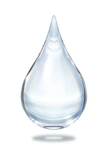 Illustration d’une goutte d’eau transparente sur fond blanc